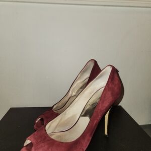 Michael Kors Burgundy Peep-Toe Heels